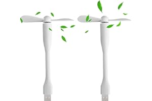 Cerioll Mini-USB-Ventilator,90mm USB Ventilator Mit Flexiblem Hals,2 Stücke Flexibler Mini-USB-Ventilator,Mini Ventilator USB C Telefon Fan,Abnehmbarer Lüfter Für PC Powerbank,USB-geräte(Weiß)