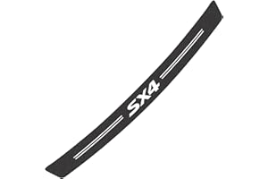 SYMILOV Car Carbon Fiber Rear Bumper Protector Strip for Suz-uki Swift Vitara SX4 S-Cross, Bumper Protector Guard Scratch-Resistant Scuff Plate Trunk Sill Plate Sticker Car Styling Accessory, SX4
