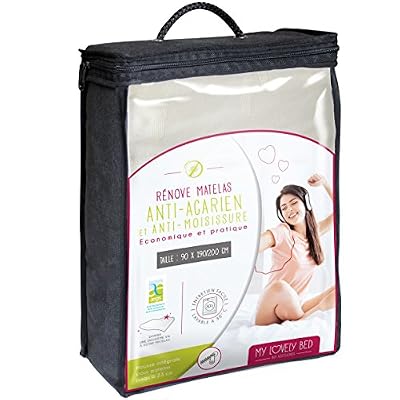 MyLovelyBed – Rénove Matelas 90x190/200 cm - Anti Acarien - Housse complète pour matelas - Economique et Pratique - Tissu Coton - Silencieux et respirant - Zip de fermeture