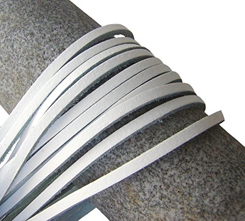 1 Paar Docksider Leder Schuhriemen weiß, Länge 120 cm, Stärke ca. 2,8 mm, Breite ca. 3,00 mm