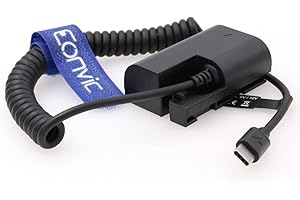 Eonvic LP-E6 Dummy Akku auf USB Typ-C PD Stromkabel Dummy Akku Koppler Adapter Ersatzkabel für Canon EOS 70D 7D 60D 6D 5D Mark II III