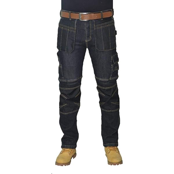 NEO TOOLS Werkbroek voor heren, denim of set, lang, 8 zakken, maat XS-3XL, versterkte naden, geprofileerd kniegebied, gemengd weefsel 98% katoen, 2% lycra 410 g/ m2, multifunctionele zakken, cargo, S