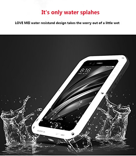 Xiaomi Mi6 a prueba de choques Fundas LOVE MEI Heavy Duty Cubierta de metal de aluminio con vidrio templado para Xiaomi Mi 6 plata reviews Xiaomi Mi6 a prueba de choques Fundas LOVE MEI Heavy Duty Cubierta de metal de aluminio con vidrio templado para Xiaomi Mi 6 plata