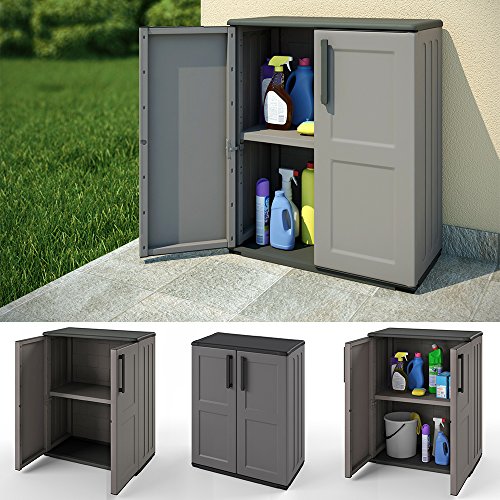 Kunststoffschrank Werkzeugschrank Schrank Kunststoff Regal 84×68 cm Grau - 2