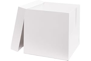 The Baked Studio - 12 Inch Tall White Boxes With Lids - 12" x 12" x 12" (Pack of 5)