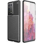 Spia Samsung Galaxy S21 Ultra Kılıf Siyah Karbon Silikon Orijinal Esnek İnce Geliştirilmiş Dayanıklı Darbe Karşıtı Koruyucu Y