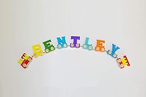 TOYS.FUNWORLD Fun World Toys® Personalized Colorful Wooden Train Letters 7 letters Name Train