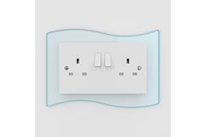 Expression Products Double Light Switch or Plug Socket Back Plate Finger Surround Panel Cool Blue Tint (8 ColoursAvailable) - Free Trolley Token Material Sample Included per Shipment