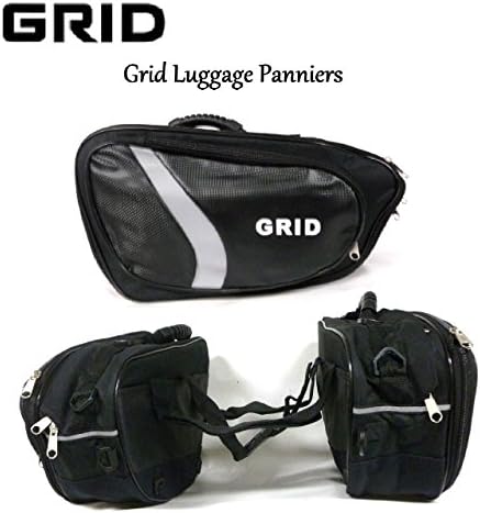 GRID LUGGAGE SADDLE PANNIERS Motorcycle Scooter Cruise Sports Touring Saddle Bags Tail Kit With 44L to 60L Capacity