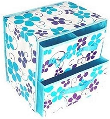 GLF Two-tier Three Drawer-type Storage Box Underwear Pantyhose Folding Storage Box Waterproof Jewelry Desktop Debris Box,C