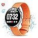 Price comparison product image GOKOO Smart Watch for Women 45mm with All-Day Heart Rate Blood Pressure Sleep Monitor Waterproof Calorie Counter 1.3 inch Touchscreen Leather,Orange