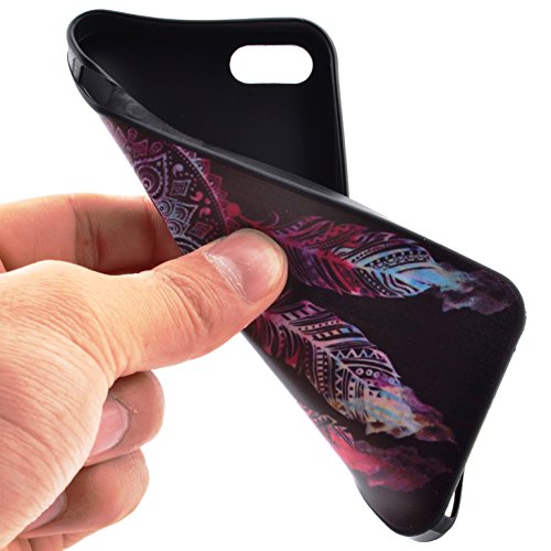 Aomoli Funda para iPhone 5S SE Carcasa Serie Negra TPU Funda Silicone Protectora Carcasa Flexible Ligero Funda Ultra Delgado Caja Anti Rasgu  os A prueba de polvo Casco Anti Choque para iPhone 5S SE Case Atrapasue  os