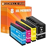 compatible con HP 953 XL Cartuchos de impresora Gorilla Ink 8 compatibles con HP 953 XL  adecuado para HP OfficeJet Pro 7720 7730 7740 WF 8210 8216 8218 8710