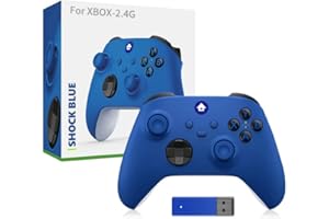 POMFLO Manette de jeu sans fil pour XBOX Serise X/S avec récepteur sans fil 2.4G, poignée de jeu à bascule antidérapante pour PC Accessoires pour manettes de jeu (Bleu)