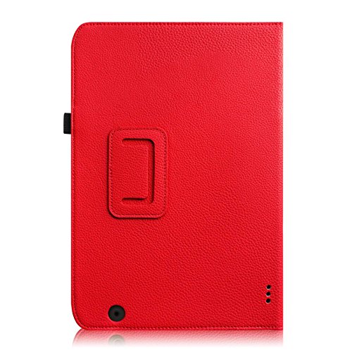 Fintie Medion Lifetab E10315 / E10316 / E10317 / E10318 / E10320 Hülle Case – Folio Kunstleder Schutzhülle Tasche Cover Etui mit Ständerfunktion und Stylus-Halterung für MEDION LIFETAB E10315 / E10316 / E10317 / E10318 / E10320 (10,1 Zoll) Tablet-PC, Rot - 8