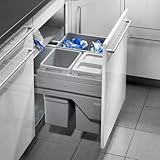 Hailo 3610631 Abfallsammler CS Slide 60.3/56 Für Schränke 600 mm Breite Mit Frontauszug Recogedor, Gris, 56.8 x 40.3 x 43.9 cm