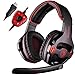 Price comparison product image Sades SA903 7.1 Virtual Surround Sound USB Gaming Headset with Microphone Intelligent Noise Cancelling Gaming Headphones LED Light for Laptop PC Mac (Black&Red)