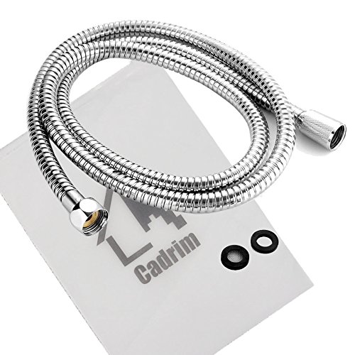 Cadrim Brauseschlauch, 1,5m Edelstahl Chrome Dusche Badewanne Schlauch Flexible Edelstahl Ersatzrohr Brauseschlauch - 2