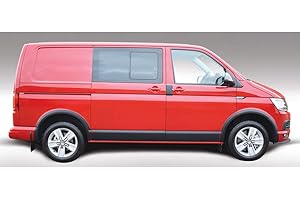 RGM Set Body Moulding Covers compatible with Volkswagen Transporter T5 2003-2015 & T6 2015- Long Wheel Base & Twin Sliding Doors - Black