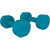 Cecotec Set de Mancuernas de 1 a 5 Kg, Drumfit 400 DoubleNeo, Recubrimiento de neopreno, Dise&ntilde;o compacto y anti-rodamiento, E