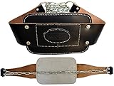 AQF Leather Dipping Belt Padded Weight Lifting Heavy Duty Abs with Metal Steel Chain