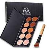 VALUE MAKERS Ultra 10 Colour Cream Blemish Concealer Contour Palette Makeup Kit - Professional Foundation Pallet Cosmetics Tool + Make up Brushes (10 Color+Brush)