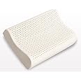 Rest Healthy Latex Contour Pillow - Organic Pure Natural 60x40x10-12cm, 65 Density, Breathable, Orthopaedic, Durable, Hypoallergenic, Neck Support, Cooling, Latex Contour Pillow by Livon Comforts
