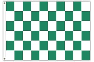 HPMAISON Bandiera a Scacchi Verde e Bianca 150*90/3x5piedi Colori Vivaci Bandiera a Scacchiera Verde e Bianca Con Occhielli in Metallo Bandiere di sondo per la Decorazione di Partito All'interno e All'aperto
