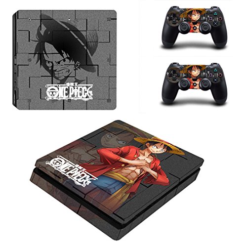 Preisvergleich Produktbild THTB Playstation 4 Slim + 2 Controller Aufkleber Schutzfolien Set - One Piece / PS4 S