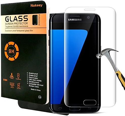 Galaxy S7 Edge Screen Protector, Nakeey Tempered Glass Screen Protector Ultra HD Clear,Anti-Scratch,Curved Edge [Full Coverage] For Samsung Galaxy S7 Edge