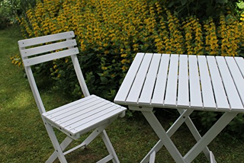 Balkon Bistro Klapptisch weiß-gewischt B/T/H ca. 58/58/75 - 2