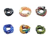 Aogolouk 6pcs/pack,Outdoor Multifunctional Unisex Trendy Cool Sports Scarf Headband/Bandanas for Riding Cycling Camping Hiking