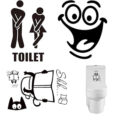 Decoratieve stickers wc-deksel toiletdeksel badkamer toilet funstickers toiletbril wc-deksel grappige spreuk zelfklevend (R173-06 Du schon wieder – Eule