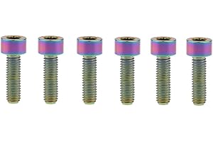 Yaruijia Bullone in titanio DIN912 M6x10/15/16/18/20/25/30/35/40/45/50/55/60 mm Viti a testa quadrata per parti di bicicletta, confezione da 6 (M6x16 mm, arcobaleno)