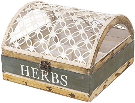 EG Homewares Shabby Chic Wooden Seed Herb Pots Box Trough Indoor Kitchen Window Sill With Lid