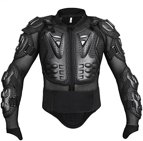 ANHORNG Motorcycle Jacket Armored Motorbike Motocross Armor for Men Motorcycle Jacket Leather Armor Protector Motocross ATV Sport Protective Gear Jacket (Black, XL)