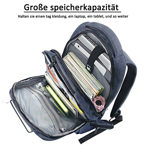Norsens Notebook Laptop Rucksack 15,6 Zoll Gepolstert Wasserdichter Business Rucksack Damen Schwarz - 2