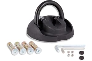 VINZ Everest Wandanker / Bodenanker | ART4 Zertifikat | Bügelstärke Ø14mm | zur Sicherung für Motorrad Moped Fahrrad | auf- und einklappbar Befestigungsanker | mit Befestigungsmaterial (Schwarz)