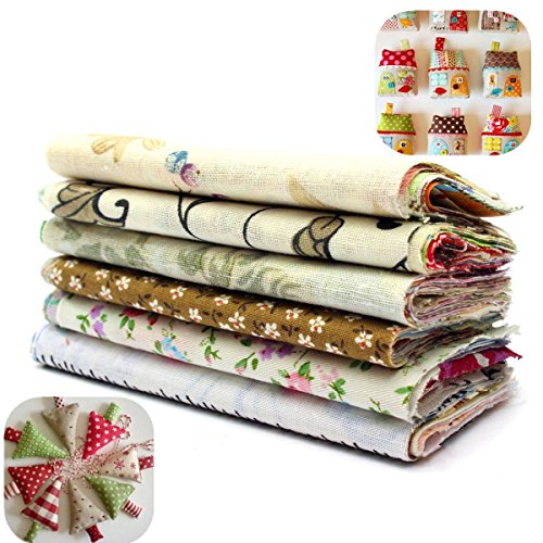 KING DO WAY 60 Stueck Stoffpaket Stoffreste Stoffpaket Patchwork Stoffe Reste Baumwolle DIY 10cm x 10cm - 5