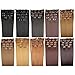 Produktbild OUBO Clip In hair Extensions Haarverlängerung Haarverdichtung Haarergänzung 7 Tressen 16 Clips 55cm 100g glatt (30# Kastanienbraun)