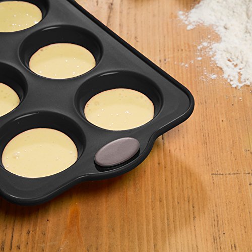 Levivo Silikon Muffin-Backform für 6 Muffins, 27.5 x 17 cm, Grau - 2