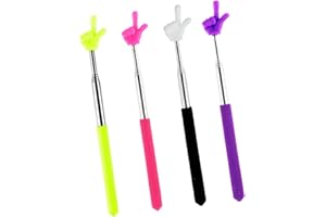 Diffaxy Zeigestab Ausziehbar, 4 Stück, Zeigefinger Stab, Finger Pointer, Lehrer bedarf, für Klassenzimmer Persönliche Interaktion, für Grundschule, Konferenzen