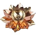 AWANI TRENDS Brass Diya for Puja Oil Lamp Lotus Shape Copper Deepak Pooja Kamal Patti Home Temple Articles Decor, Metal Pital Jyot Diya Table Diya Unique Design, Akhand Diya ATDEEP001