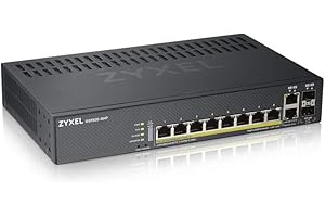 Zyxel Switch PoE + Smart Managed Ethernet Gigabit 8 porte con 130 Watt Budget e 2 porte Combo Gigabit e modalità Cloud ibrida, Garanzia a Vita [GS1920-8HPv2]