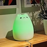 niceEshop(TM) Süß Miezekatze Silikon Weich Farbe 7, Die Sensitive Tap Control LED Noten Nachttischlampe Kinder Nachtlicht (Weiß) - 8