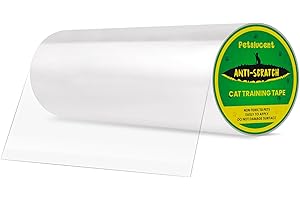 Petslucent Cat Anti Scratch Tape, Door Protector from Dog Scratching, Cat Anti Scratch Tape, Clear Training Self Adhesive Tape for Carpet, Sofa, Couch, Door (30CM X 3M)