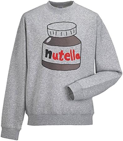 lime smile Big Nutella Jar Chocolate Grey Melange Unisex Sweater M