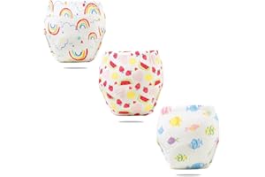 FedMois Culotte Apprentissage Propreté Garcon Fille Culotte d'apprentissage Enfant Lavable, Lot de 3