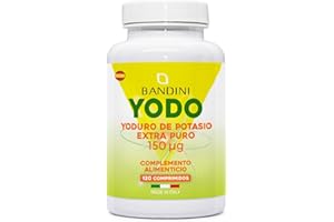 Bandini® YODURO DE POTASIO - YODO EXTRA PURO - 150 mcg (POR TABLETA), Complemento Alimenticio con Iodo KI, Alta Potencia, 100% Vegano, GMP, Sin Gluten, Sin Lactosa, Sin OGM - Bandini Pharma