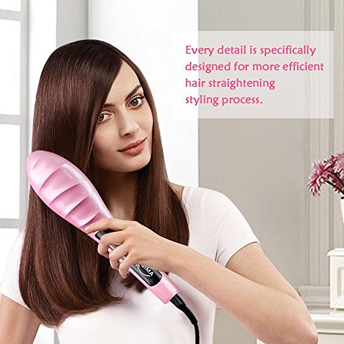 Glättungsbürste, OGIMA Pro Detangling Haar Styling Pinsel Elektrische Anion Haarpflege Kamm, Anti-Scald Wirksames Seidiges Haar-Massagegerät-Bürste, Heizung Silky Hair Paddle Bürste (Pink), 1 JAHR GARANTIE - 5